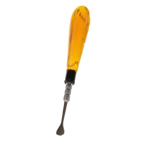 5" Busy Line Glass Handle Stainless Steel Tool [SMKZ155] Cap · Dabber · Insert · Clip · Nail Canadian Distributor Amber