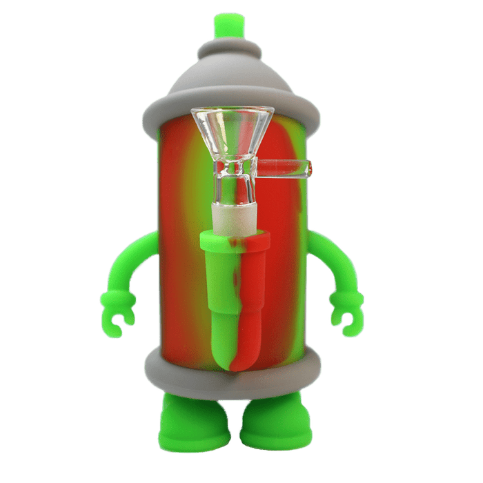 6″ Colorful Silicone Pipe with 14mm Glass Bowl [SMKZ162] Resin · Silicone · Plastic Bong Canadian Distributor Color A