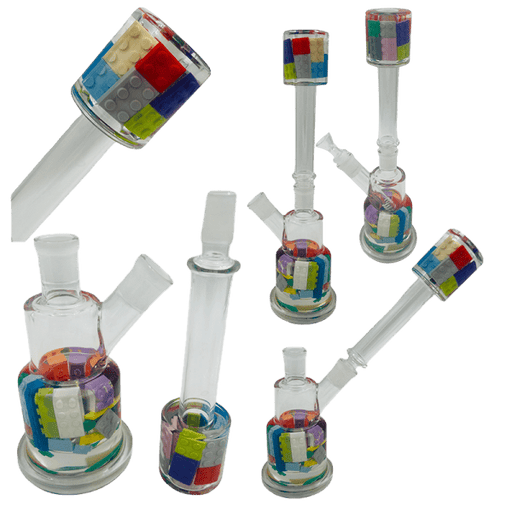 14" 2-Way Straight Glass Bong – Assorted Designs Glass Bong Canadian Distributor Blocks