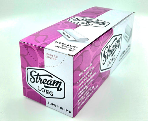 STREAM | Super Slims Long RYO Filters Display Carton - 12 Bags (Mono Type) Filter Tip STREAM