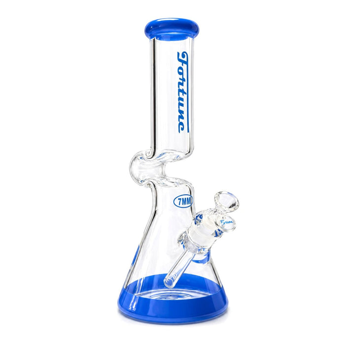 Fortune | 14" 7mm Offset Neck Beaker Glass Bong Fortune Blue