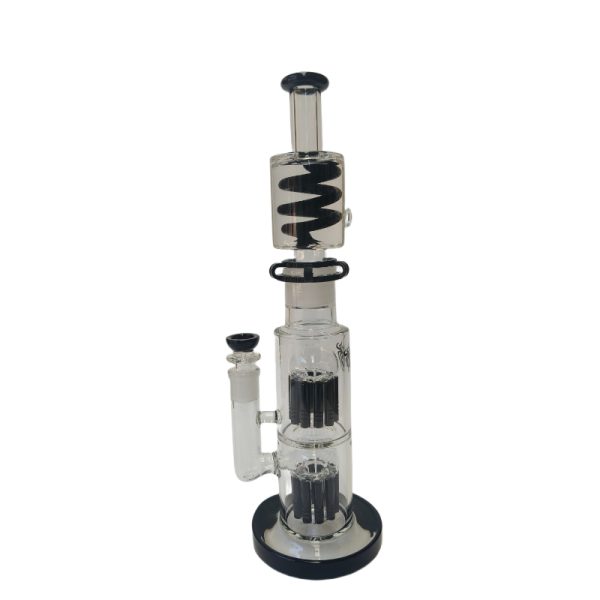 Xtreme | 15″ Dual Tree Frost Freezable coil (TDO-020) Glass Bong Canadian Distributor Black