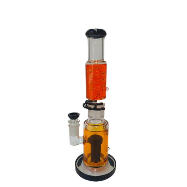 Xtreme | 14.5" Frost Tree Freezable coil (TDO-025) Glass Bong Canadian Distributor Black/Orange