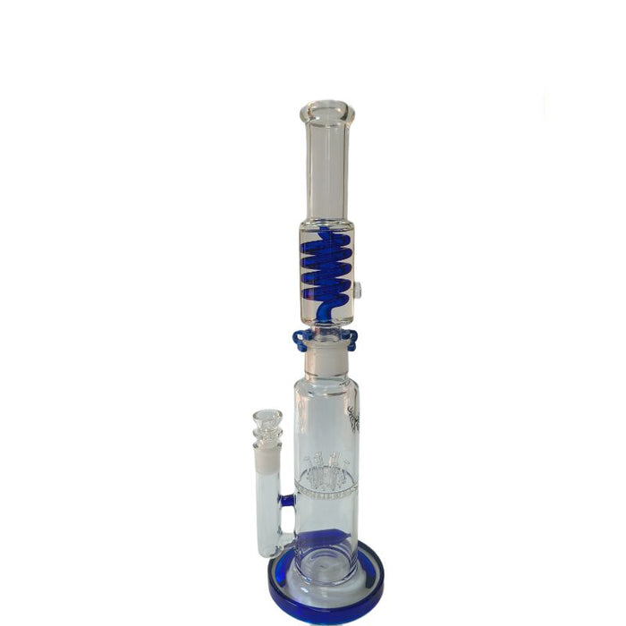 Xtreme | 18" Arctic Stream Duo Perc Freezable coil (TDO-033) Glass Bong Canadian Distributor Blue