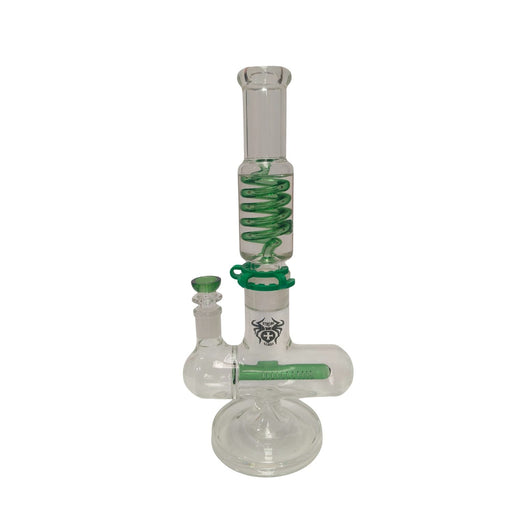 Xtreme | 16″ Freezable Coil Inline Perc Bong (TDO-004) Glass Bong Canadian Distributor Green