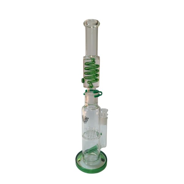 Xtreme | 18" Arctic Stream Duo Perc Freezable coil (TDO-033) Glass Bong Canadian Distributor Green