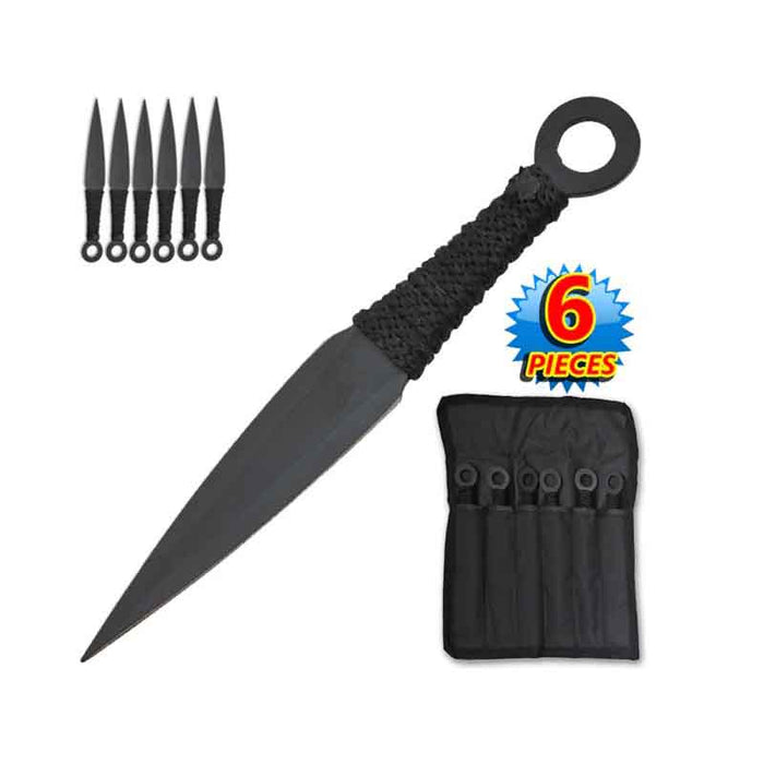 Naruto Kunai Anime 6-PC Throwing Knife Set- Black (TK-868-6-BK) Throwing Knife Canadian Distributor