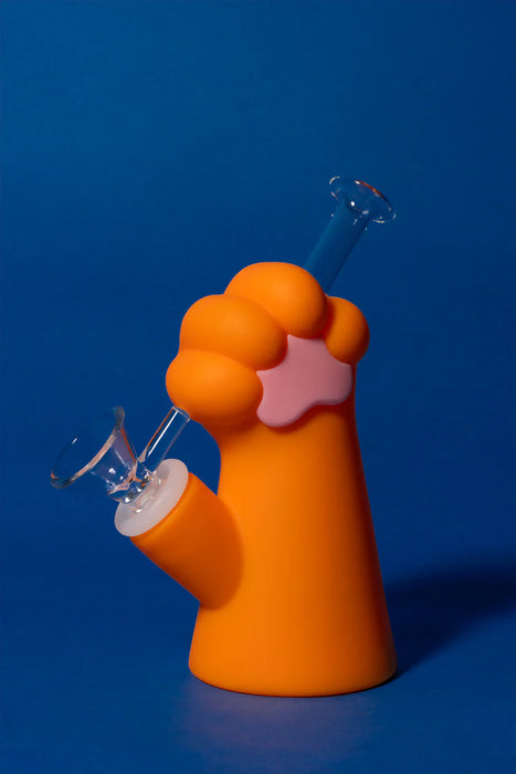 LIT® Silicone | 6" Garfield Cat Paw Water Pipe [TS220OR] Resin · Silicone · Plastic Bong Smoking Cat Distribution