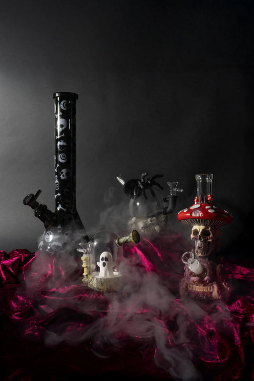 LIT® Silicone | 10.5" Shroom Skull Water Pipe [TS235] Resin · Silicone · Plastic Bong Smoking Cat Distribution