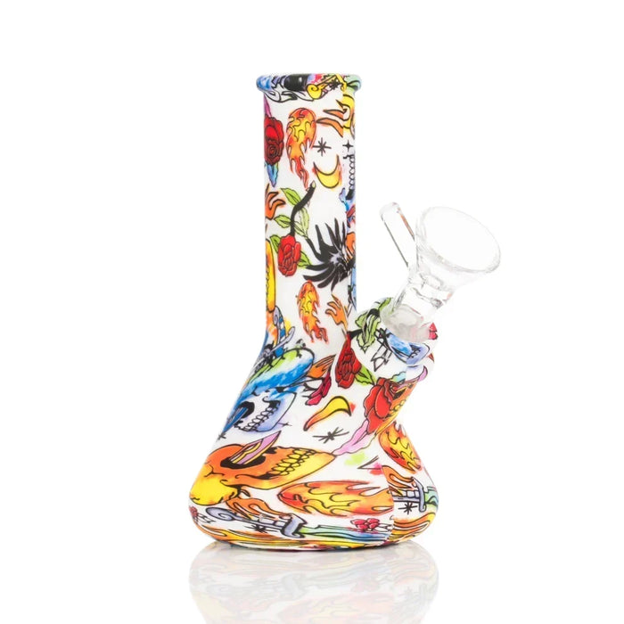 Lit Silicone 5" Tattoo Water Pipe Glass Bong Smoking Cat Distribution Default Title