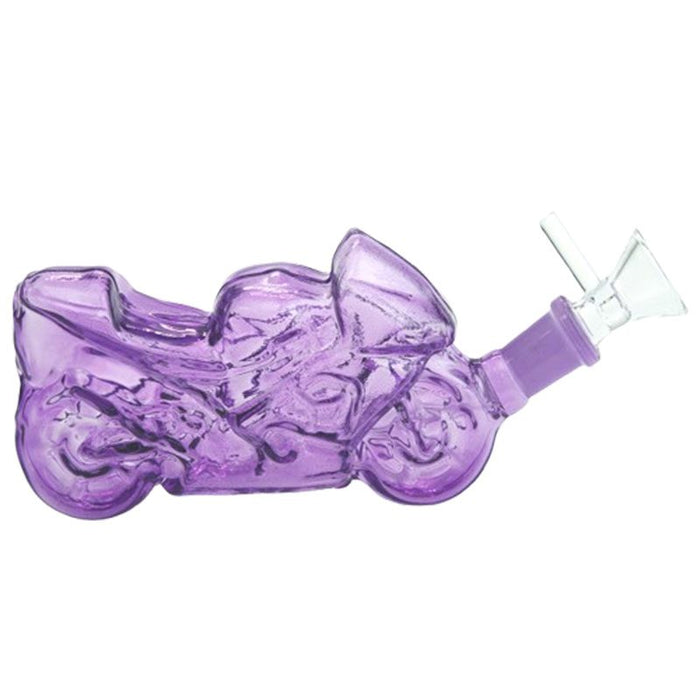 7″ Purple Heavy Bike Soft Glass Bong [TX217] Glass Bong Canadian Distributor