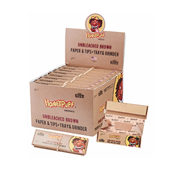Honey Puff | Rolling Kit – Unbleached Brown King Size Kit [P1183-02] - 16 packs King Size Canadian Distributor