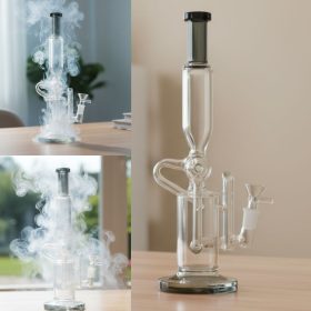 Xtreme | 14″ Recycler Bong With Inline Percolator (C2701) Glass Bong Canadian Distributor Charcoal Black