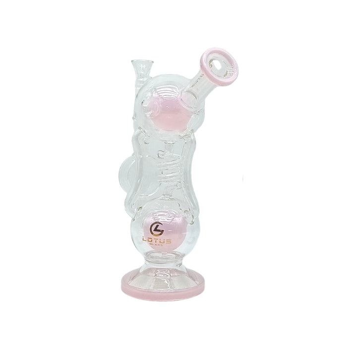LOTUS | 10.2" Mini Glass Bong with Colored Bowl (MST280) Glass Bong The MST Milky Pink