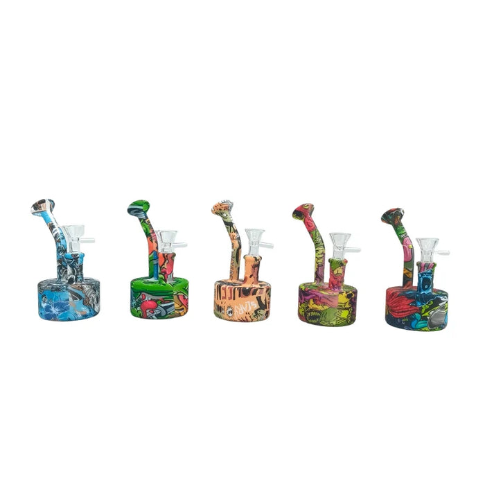 5.5“ Printed Silicone Mini Bong-Assorted (MST236) Resin · Silicone · Plastic Bong The MST