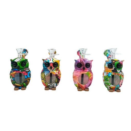 5“ Owl-Shaped Novelty Silicone Bong-Assorted (MST249) Resin · Silicone · Plastic Bong The MST