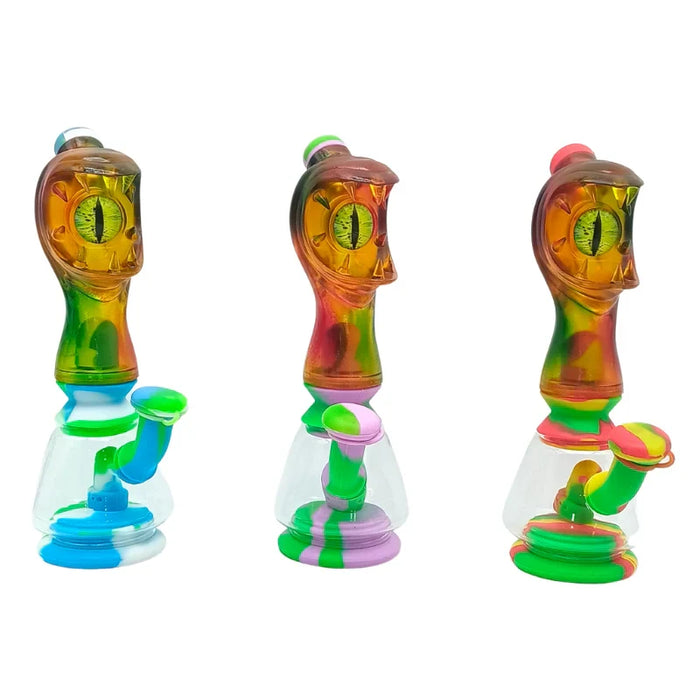 Silicone Head-Style Bong with Glass Base-Assorted (MST245) Resin · Silicone · Plastic Bong The MST