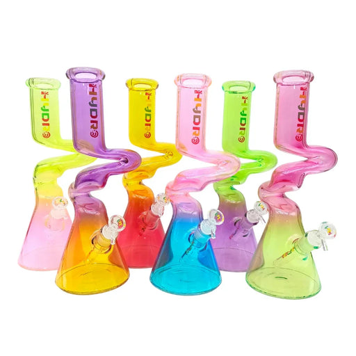 HYDRO | 14" Colored Glass Beaker Bong with Curved Neck (MST081) Glass Bong The MST
