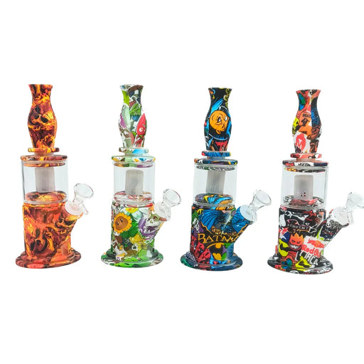 6“ Silicone & Glass Beaker Bong-Assorted (MST238) Resin · Silicone · Plastic Bong The MST