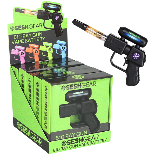 Seshgear | 510 Ray Gun Variable Voltage Vaporizer – 500mAh, 5CT Display 510 Battery ONE