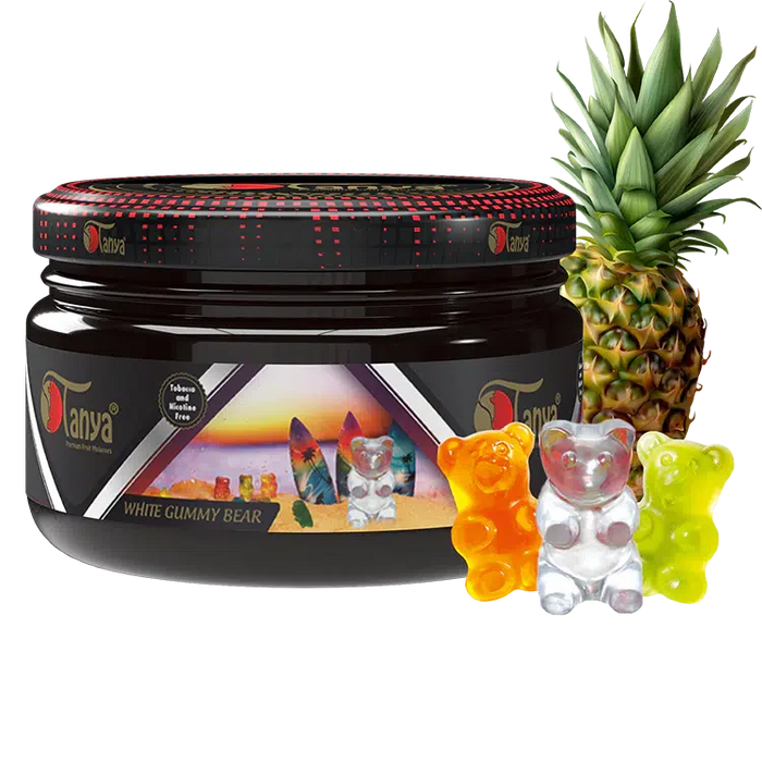 TANYA HOOKAH FLAVOR 250G CAN ZERO NICOTINE- ZERO TOBACCO Flavour Jatiimports LLC WHITE GUMMY BEAR