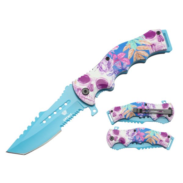 Xtreme | 8″ Tactical Folding Pocket Knife – Half-Serrated Blade with Printed Handle & Pocket Clip (XTR-DES-4) Folding Knife Canadian Distributor DES-2