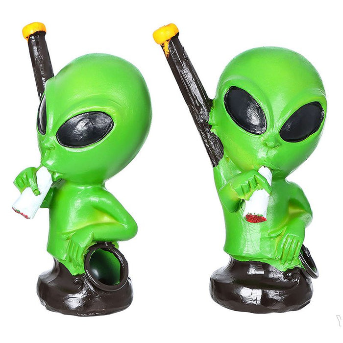 4.5'" Pipe - Green Alien Design [YD577-OG] Resin Pipe Canadian Distributor
