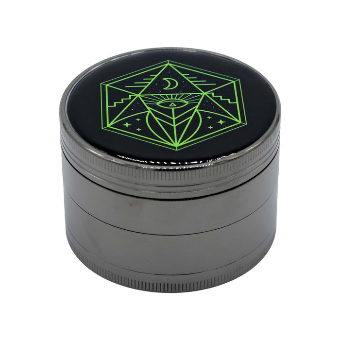 6.3 cm (2.5 inch) Spice Grinder, 4 Part, Vintage, Ancient Symbol Design, Magnetic Lid, Durable Zinc Alloy, Pollen Catcher - Leaf-Way Brand Accessories Regular Grinder Leaf-Way Store