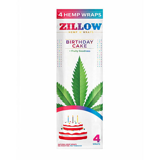 Zillow | Hemp Wraps – 4 Count (20 Packs / Box) Leaf Wrap LEHIGH WHOLESALE BIRTHDAY CAKE