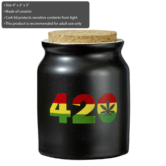420 rasta color stash jar Jar Roast and Toast Gifts