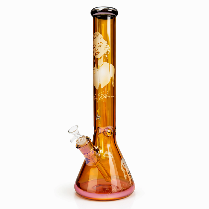 18" 7mm Glass Beaker Bong with Monroe Design and Ice Catcher