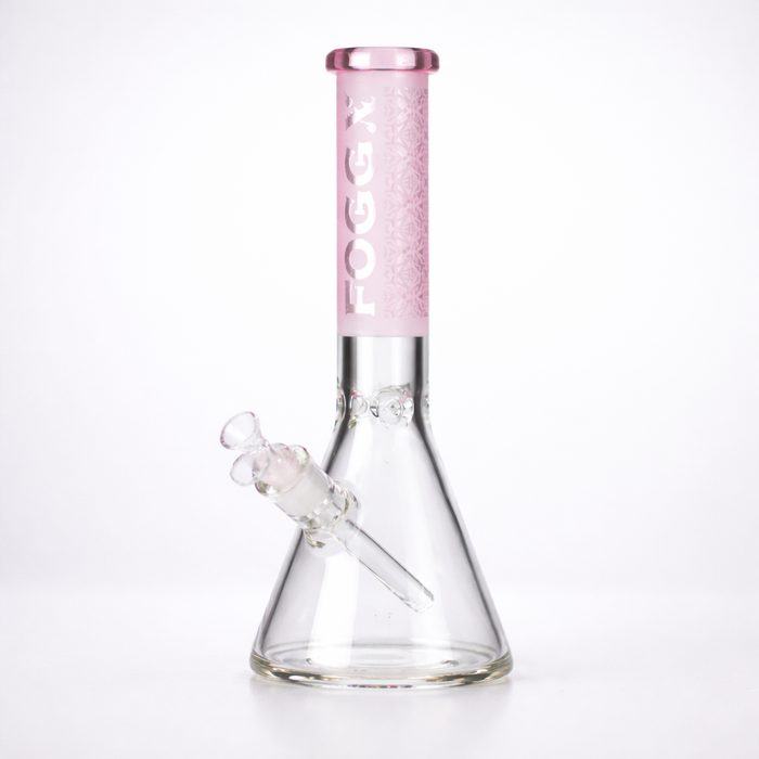 FOGGX | 14" Sandblasted Beaker Glass Water Pipe – 7mm Thick [FT292] Glass Bong LEHIGH WHOLESALE Pink