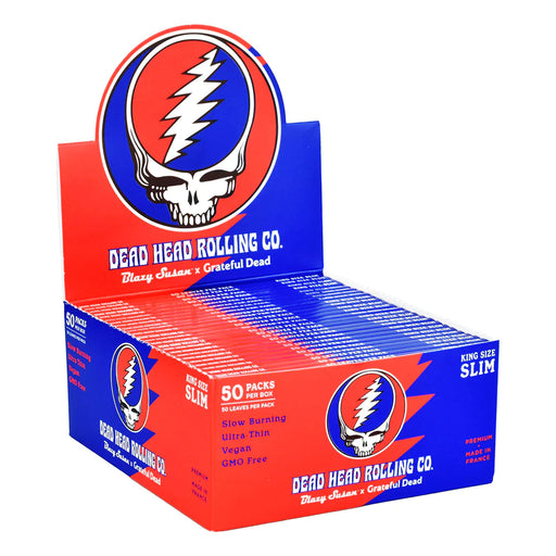 Blazy Susan | Grateful Dead King size slim Rolling Papers Box of 50 King Size Smoking Cat Distribution