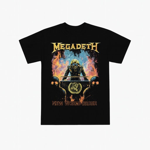 Megadeth | “New World Order” Short Sleeve Unisex Black T-Shirt – Officially Licensed Rock Band Tee Short Sleeve Philcos