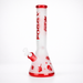 FOGGX | 14" Sandblasted Frosted Small Skull Beaker Glass Water Pipe – 7mm Thick [FT1649ATS] Glass Bong LEHIGH WHOLESALE Red