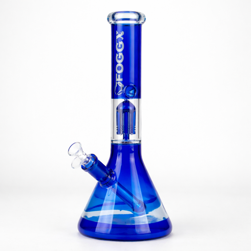 FOGGX | 14" Colored Glass Water Pipe with Percolator [FTLL09] Glass Bong LEHIGH WHOLESALE Blue