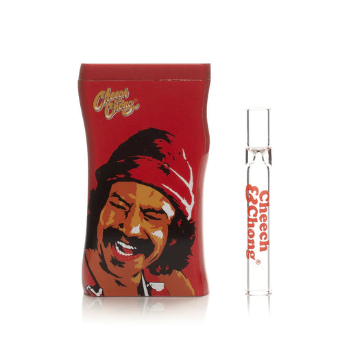 Cheech & Chong® Glass | 3.8" Pop Art Dugout [CCD4005] Dugout Smoking Cat Distribution