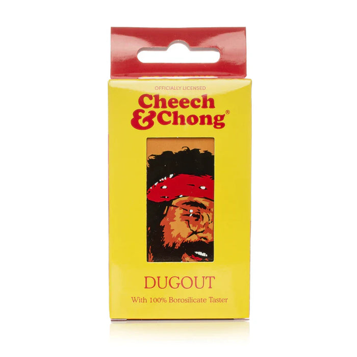 Cheech & Chong® Glass | 3.8" Pop Art Dugout [CCD4005] Dugout Smoking Cat Distribution