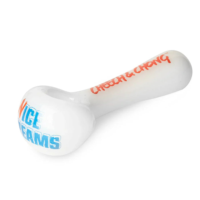 Cheech & Chong® Glass | 4.5" Nice Dreams Hand Pipe W/Ash Catcher Mouthpiece Glass Pipe West Coast Gifts