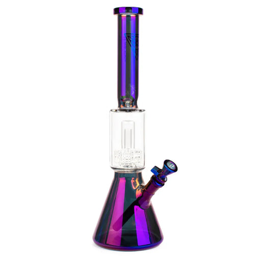 Red Eye Tek® | 16" Terminator Dual Chamber Water Pipe (K31204) Glass Bong Smoking Cat Distribution Metalic Blue