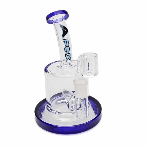 Apex | 4" Mini Inline Glass Concentrate Rig with Banger (Blue) Glass Rig Maq Distributors