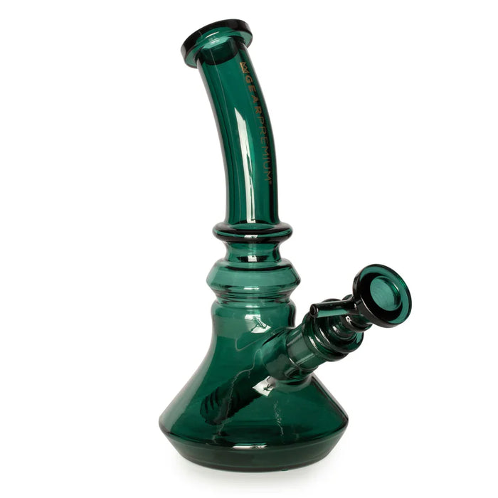 GEAR Premium® | 8" Cypress Bell Base Water Pipe W/Curved Neck Glass Bong West Coast Gifts Teal