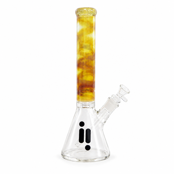 Infyniti | 16" 7mm Branded Glass Beaker Bong with Tornado Perc [GP1650] Glass Bong ONE Yellow