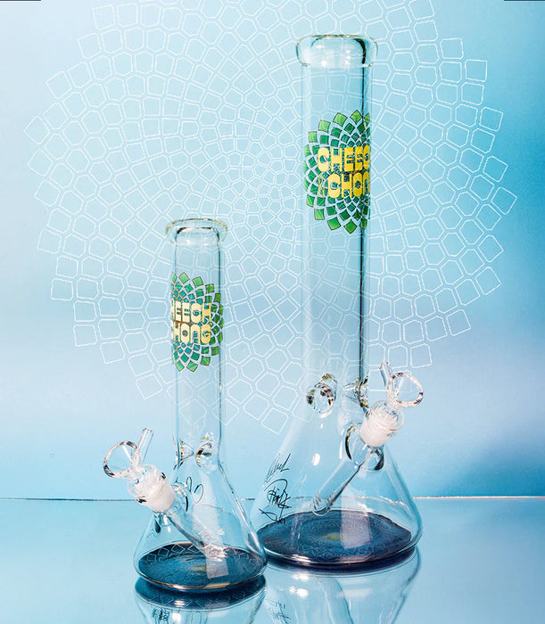 Cheech & Chong® Glass | 15" 7mm Thick Fibonacci Beaker Base Water Pipe [CC163] Glass Bong Smoking Cat Distribution