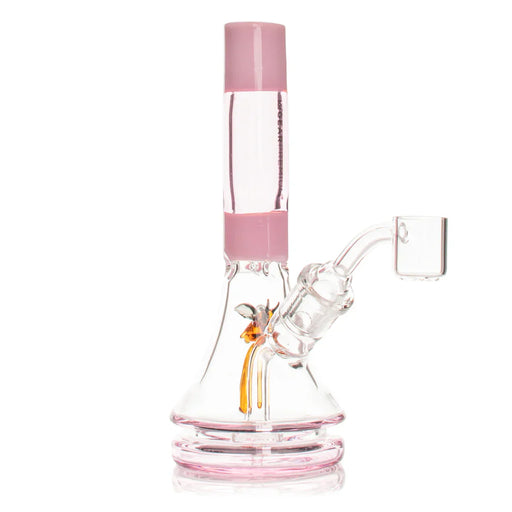 GEAR Premium® | 6" Bee Concentrate Rig [G5092] Glass Bong Smoking Cat Distribution Pink [G5092PI]