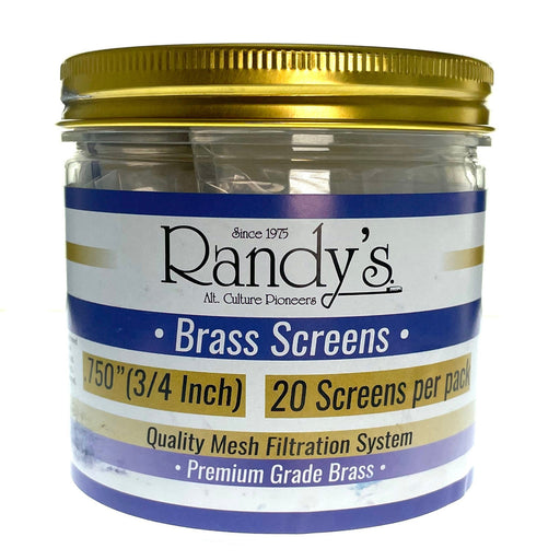 Randy’s® | 0.750" Screens – Jar of 20 (36 Jars / 720 Screens Total) Metal Screen LEHIGH WHOLESALE Brass