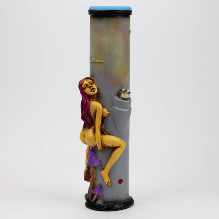 12.6" Resin water bong Glass Bong-Girl [AH184] Resin · Silicone · Plastic Bong Canadian Distributor White