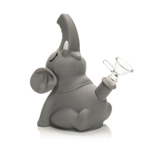 LIT® Silicone | 6" Elephant Water Pipe [TS224] Resin · Silicone · Plastic Bong Smoking Cat Distribution Gray