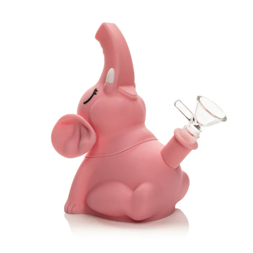 LIT® Silicone | 6" Elephant Water Pipe [TS224] Resin · Silicone · Plastic Bong Smoking Cat Distribution Pink