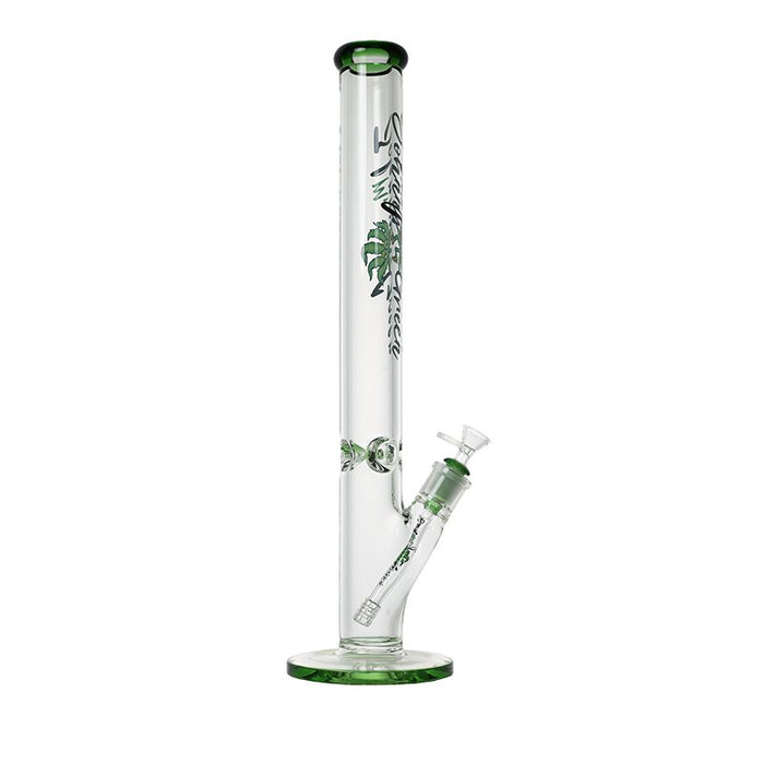 Johnny Green | 24″ 9mm Straight Tube with Grid Percolator Slide – Green (MJG-015) Glass Bong Canadian Distributor